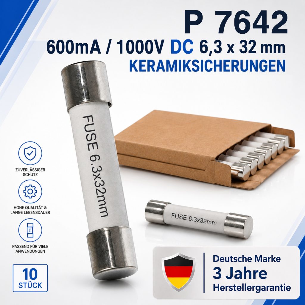 Fusible miniature, 0,6 A / 1000 V, 6,3 x 32 mm, super rapide (FF) – lot de 10 – vue 2