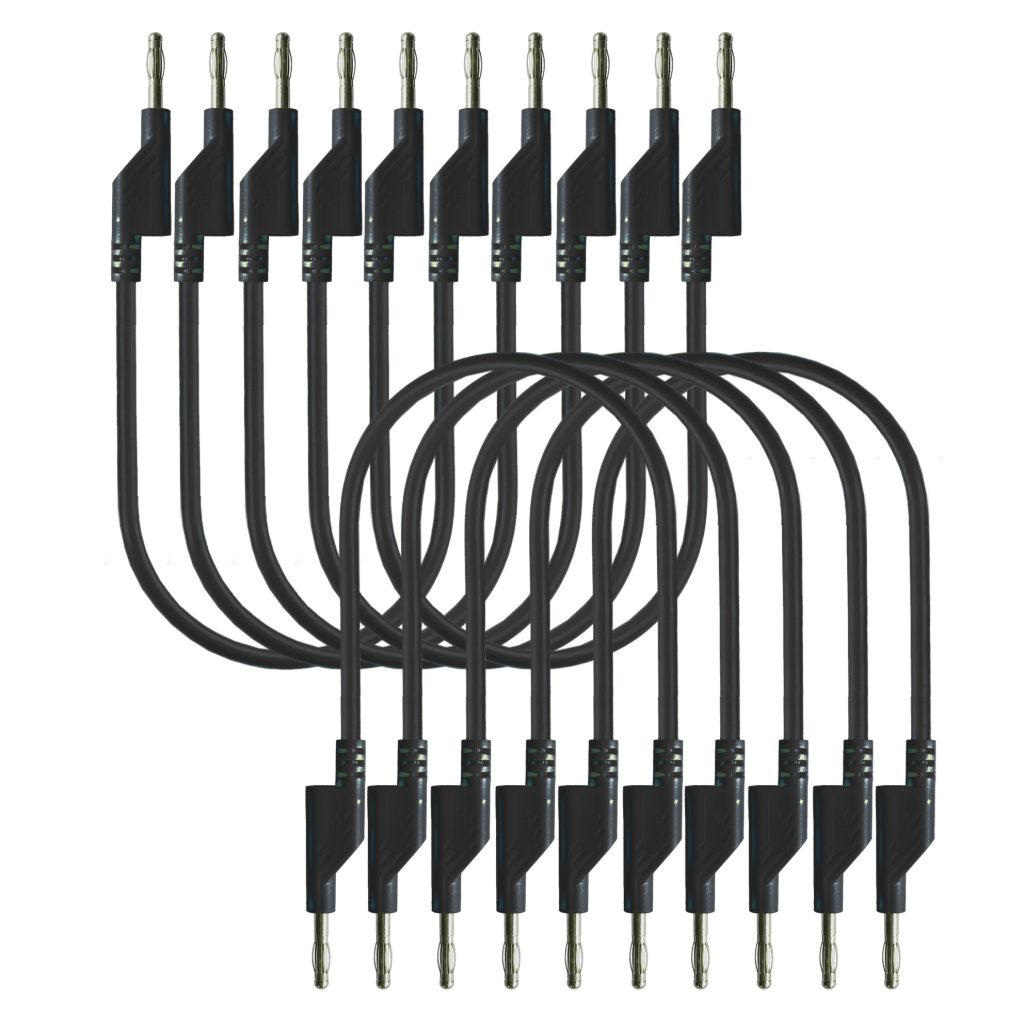 Cordon de test 50 cm (couleur : noir) – lot de 10