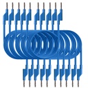 Cordon de test 75 cm (couleur : bleu) – lot de 10