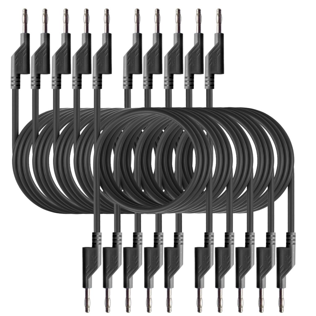 Cordon de test 100 cm (couleur : noir) – lot de 10